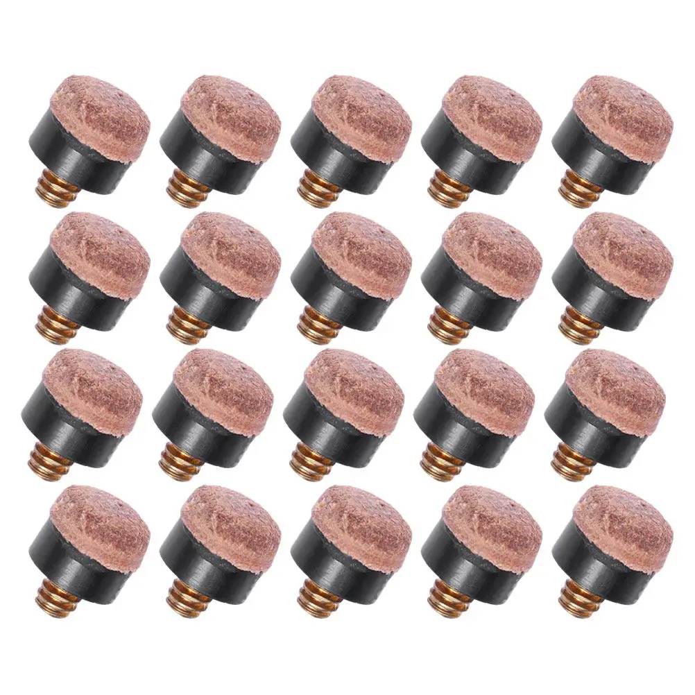 

20Pcs Snooker Pool Cue Tips PU High Density 10Mm Screw on Billiard Replacement Kit for Cue Stick Maintenance Accessories