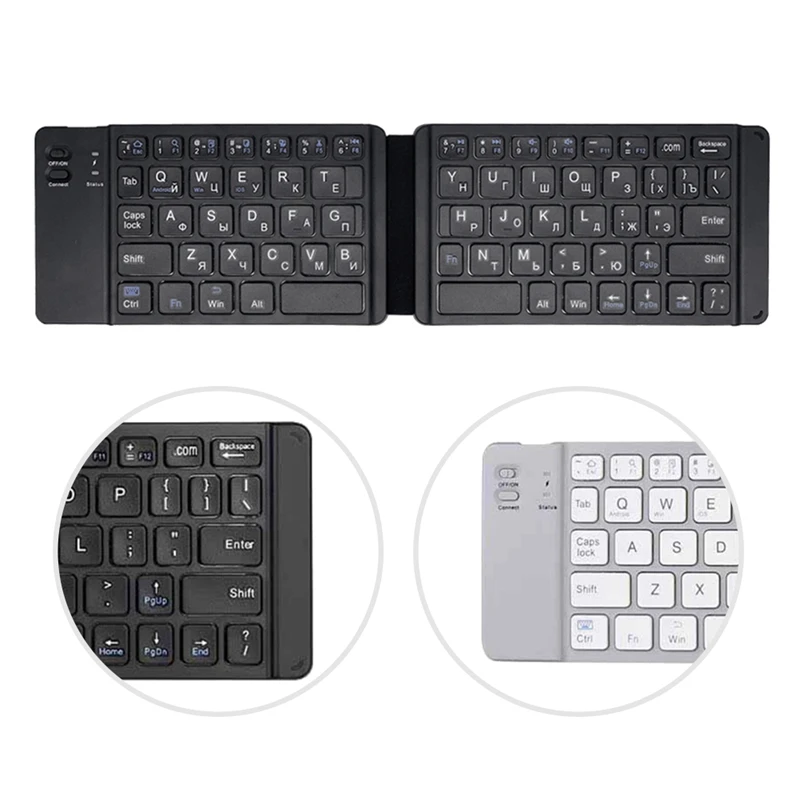 Teclado dobrável mini teclado sem fio bluetooth para windows, android, ios, ipad tablet telefone portátil dobrável teclado sem fio