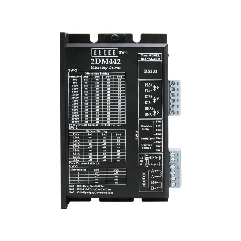 2DM442 DC 24-48V Nema17 Mini Digital Stepper Motor Driver 2 Phase Digital Stepper Driver for Cnc Router