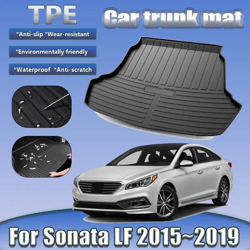 

For Hyundai Sonata LF 2015 2016 2017 2018 2019 Car Trunk Mat Waterproof Anti-dirty Rubber TPE Mats Protect Pad Auto Accessories