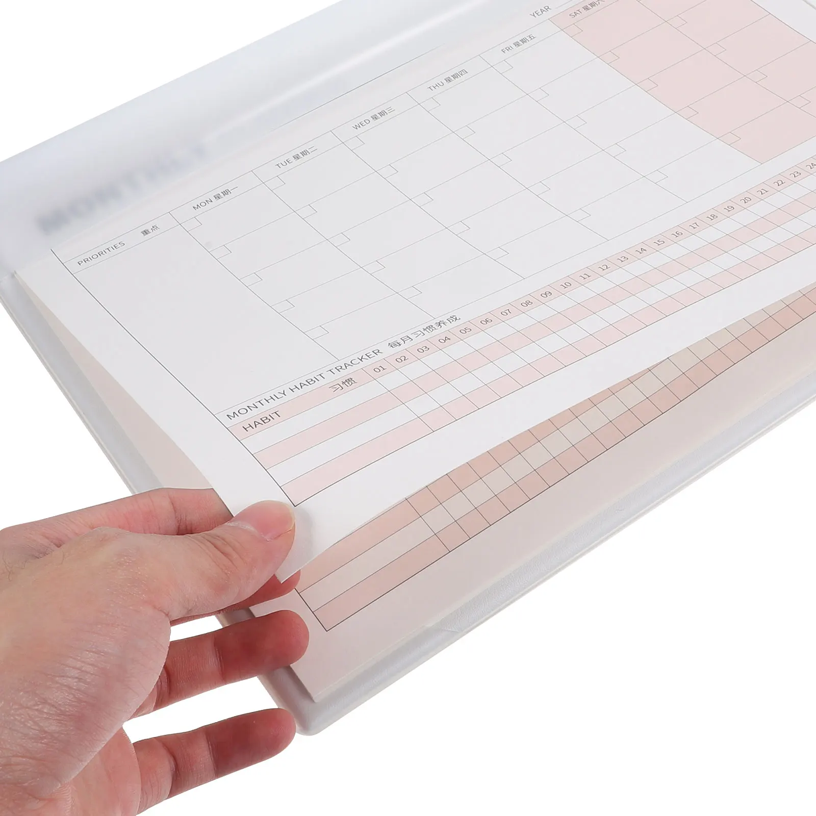 

2024 Desktop Monthly Planner Notepad Pvc Kraft Paper Calendar Pad Office Supply Schedule Pad Work Agenda Notepad