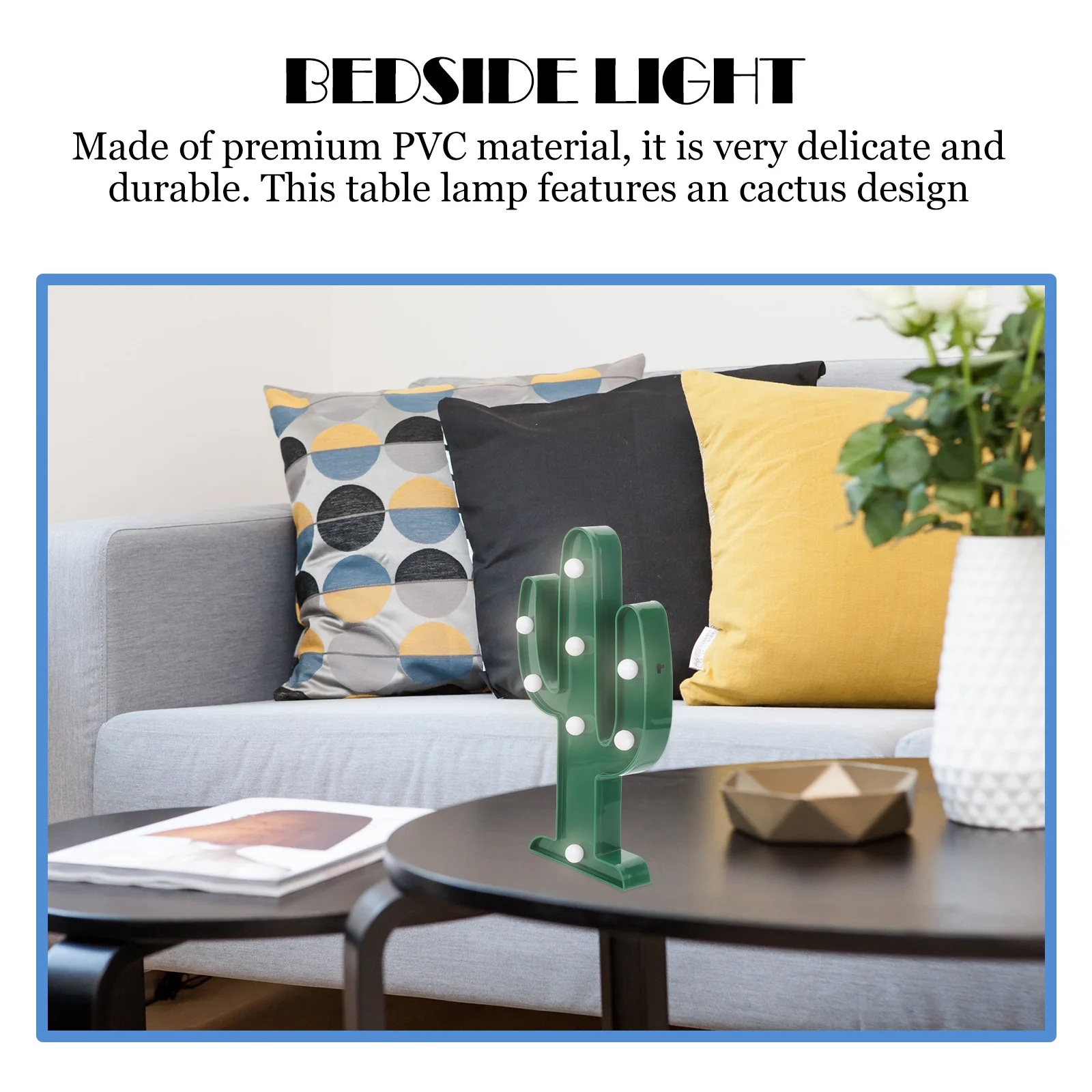 

2Pcs LED Night Lamp Nordic Style Cactus Shaped Festival Decoration Free Bedside Light Night Light Party Lamp