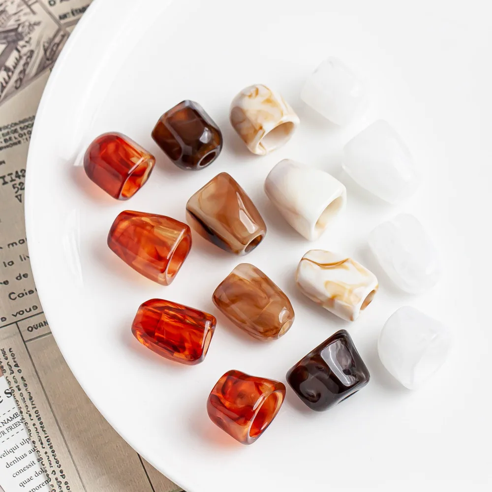 Large  Small HolesResin smudged large hole beads straight hole pendants clothing swimwear pendants loose beads DIY accessories