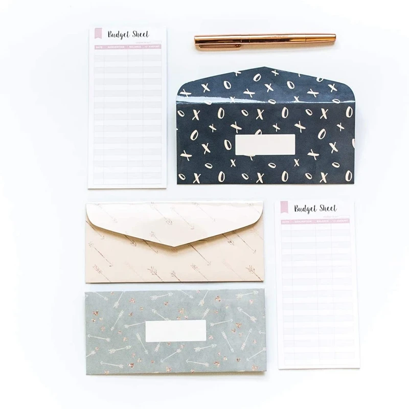 Sistema de Envelopes Budget para Poupança, Envelope Laminado, 24 Folhas Budget, Mais, 24 Folhas