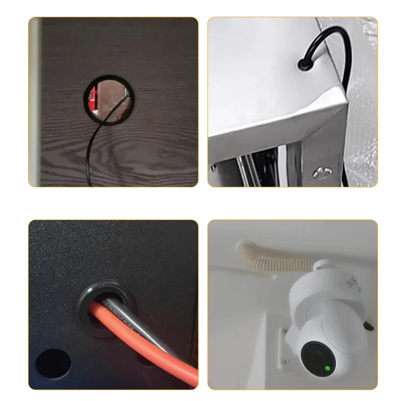 4.5~60.6mm Black White Silicone Rubber Snap-on Grommet Hole Plugs Electric Wire Cable Protect Bushing Blanking End Cap