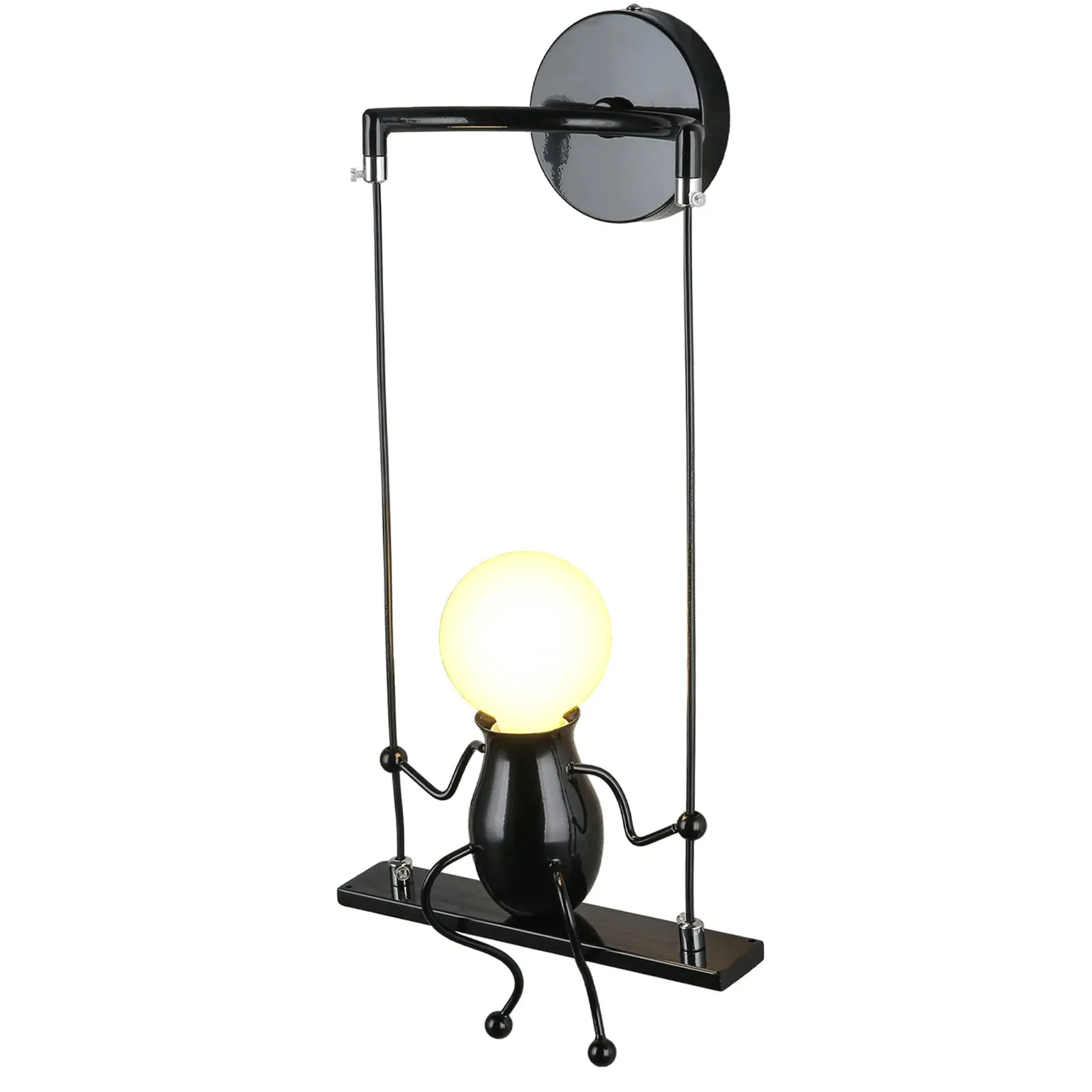 

Wall Light Fixtures Indoor Creative LED Lights for Bedroom Cartoon Little People Swing Wall Lamp Adjustable Wall Lamp Lighting