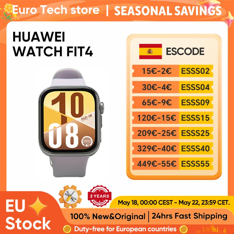 Original HUAWEI Watch FIT 4 Smartwatch,1.82-inch AMOLED Display, Bluetooth calling Health Monitoring Smart Watch
