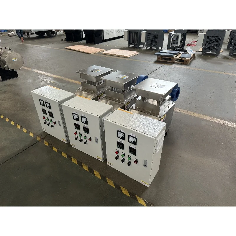 Calefacción central para construcción Conductos de aire eléctricos industriales Calentador de ventilador de aluminio de 380 voltios de alta eficiencia para sala de secado