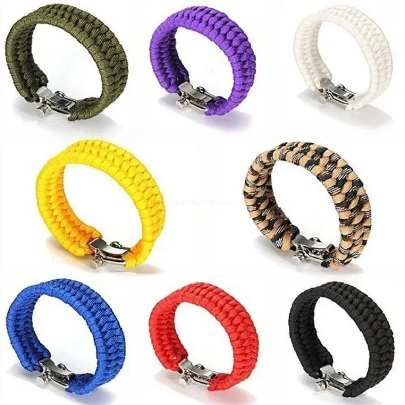 Bracelet Outdoor Safety Equipment Handmade Rope Survival Outdoor Emergency Paracord Bracelets U-shaped Shackle for Men Women