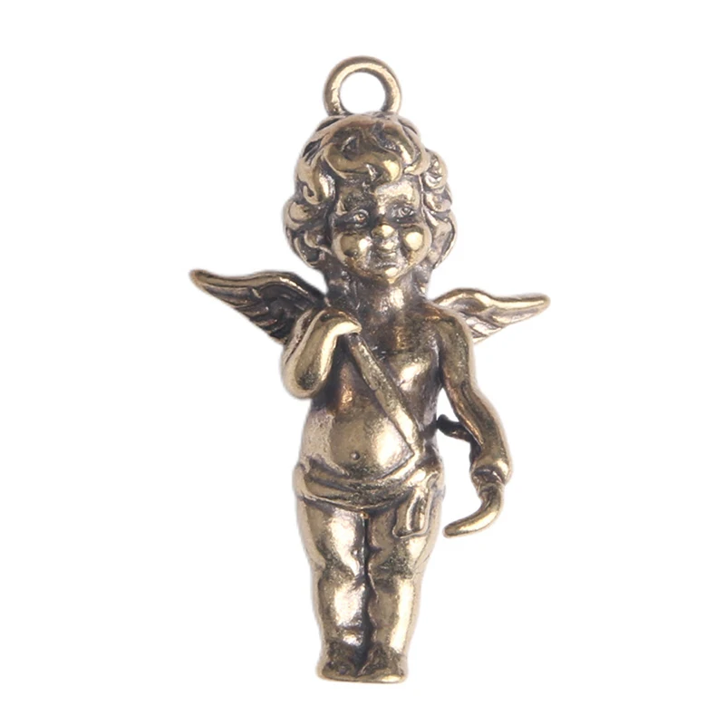 Brass Angel Wings Pendants for Necklaces Solid Copper Key Chains DIY Accessories