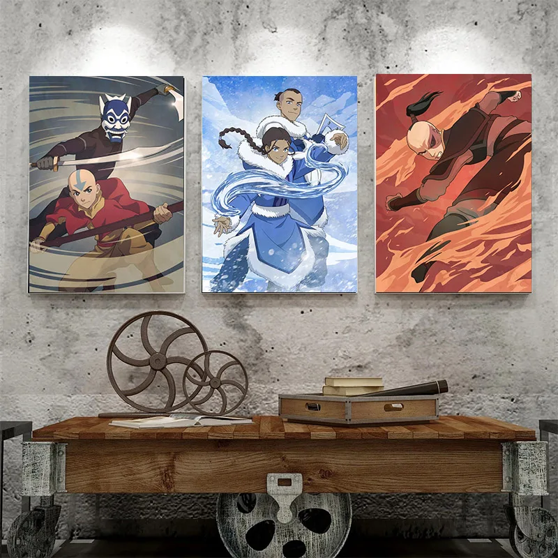 Avatar: The Last Airbender Avatar Aang Vs Ozai Appa  Art Poster Canvas Painting Wall Prints Picture for Living Room Home Decor