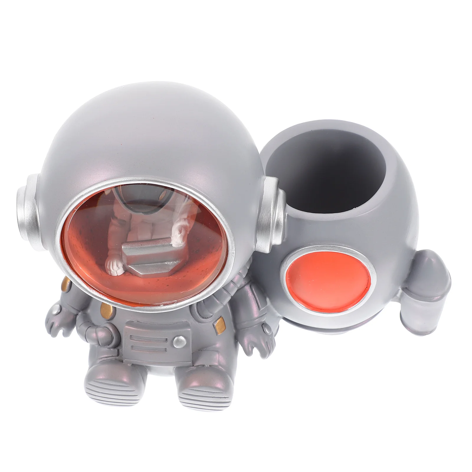 

Pencil Holder Cartoon LED Astronaut Decor Office Figure Space Decoration Novelty Resin Desk