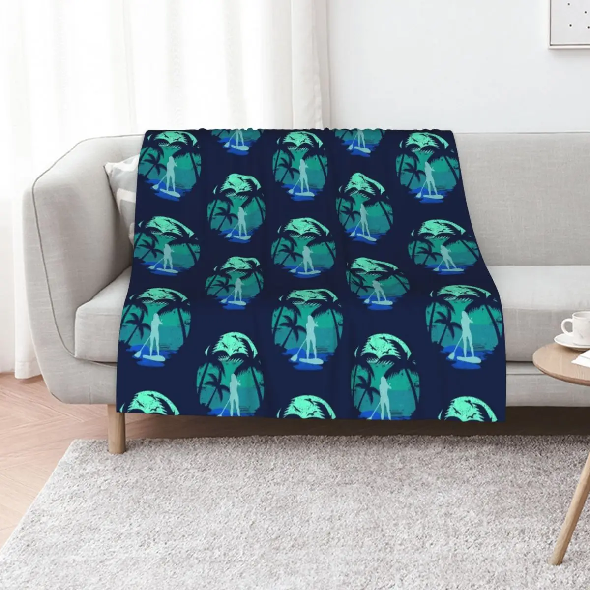 SUP Board Paddleboard Paddleboarding Retro Look Gift Throw Blanket Luxury St Single Softest Soft Loose Blankets