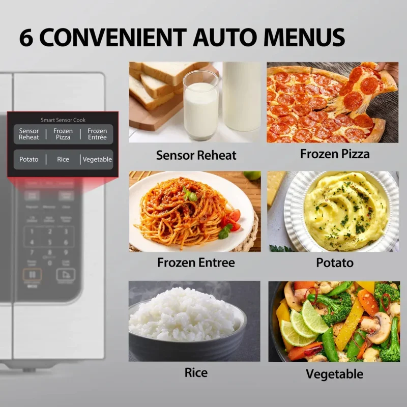 QWToshiba Large Countertop Microwave with Smart Sensor 6 Menus Auto Defrost ECO Mode Mute Option & 16.5 Position Memory Turnt