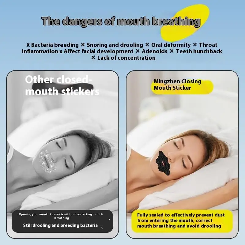 

10Pcs Anti Snoring Sleep Strips Sticker Gentle Less Mouth Seal Tape Stop Snore Mouth Correction Sticker Tape