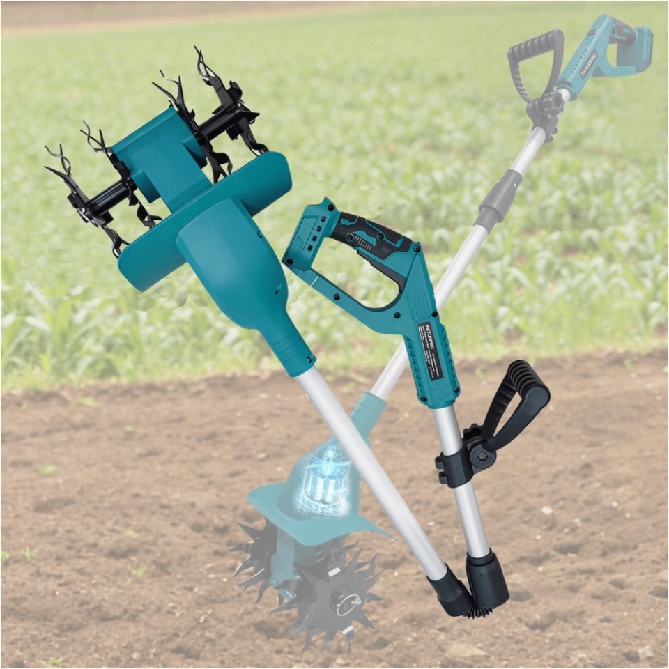  PATUOPRO Brushless Electric Garden Tiller Lawn Mower Screen Display Soil Cultivation Garden Power Tool For Makita 18V Battery 