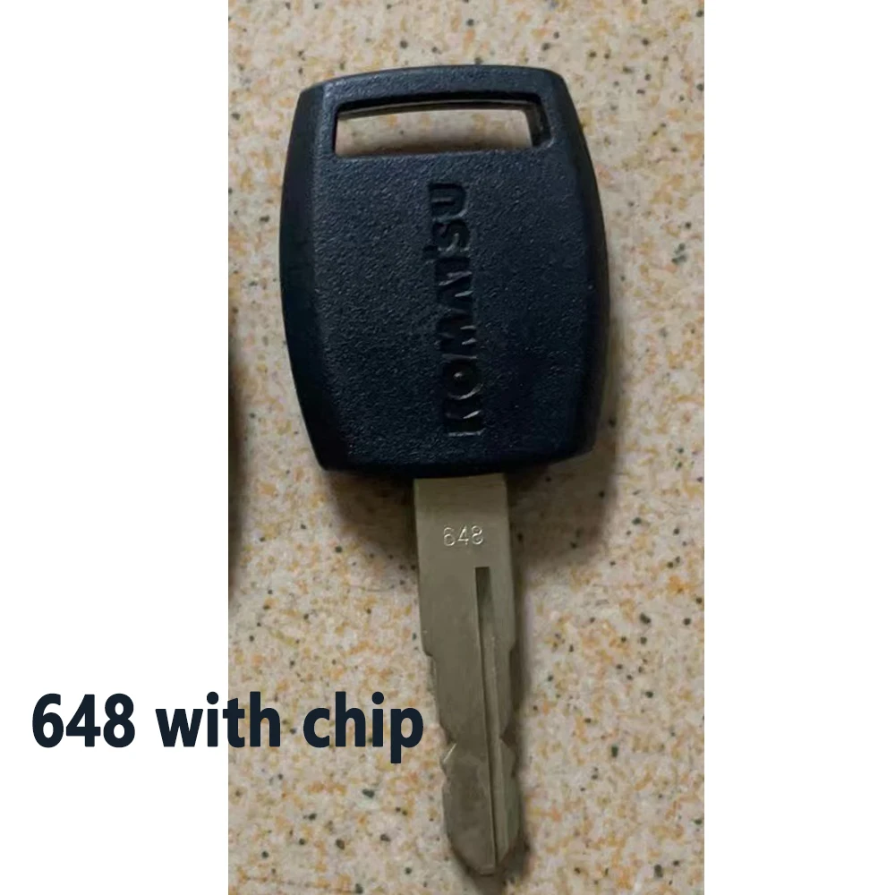 1pcs Excavator Ignition key 648 with chip For KOMATSU PC200 PC60 PC70 PC80 PC130 PC300 PC360 PC400 -5-6