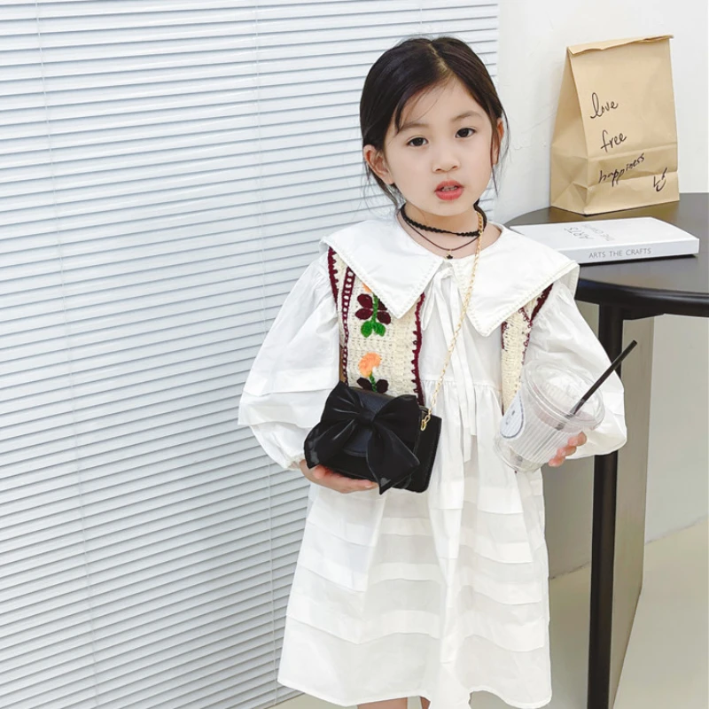 เด็ก Mini กระเป๋าถือน่ารัก Bowknot Crossbody กระเป๋าสำหรับเด็กทารก Pouch Koin Kawaii เด็กวัยหัดเดินหนังกระเป๋าถือและกระเป๋าเงินของขวัญ