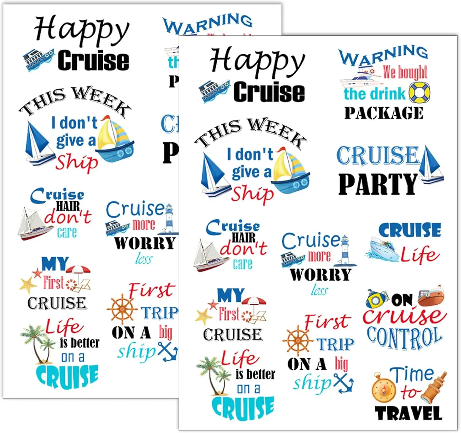 Rub On Transfers Stickers Cruise Words Label Sea Navigation Ship Car Window Stickers 8.26x11.69Inch Cruise Ship Funny Decal 2Pcs