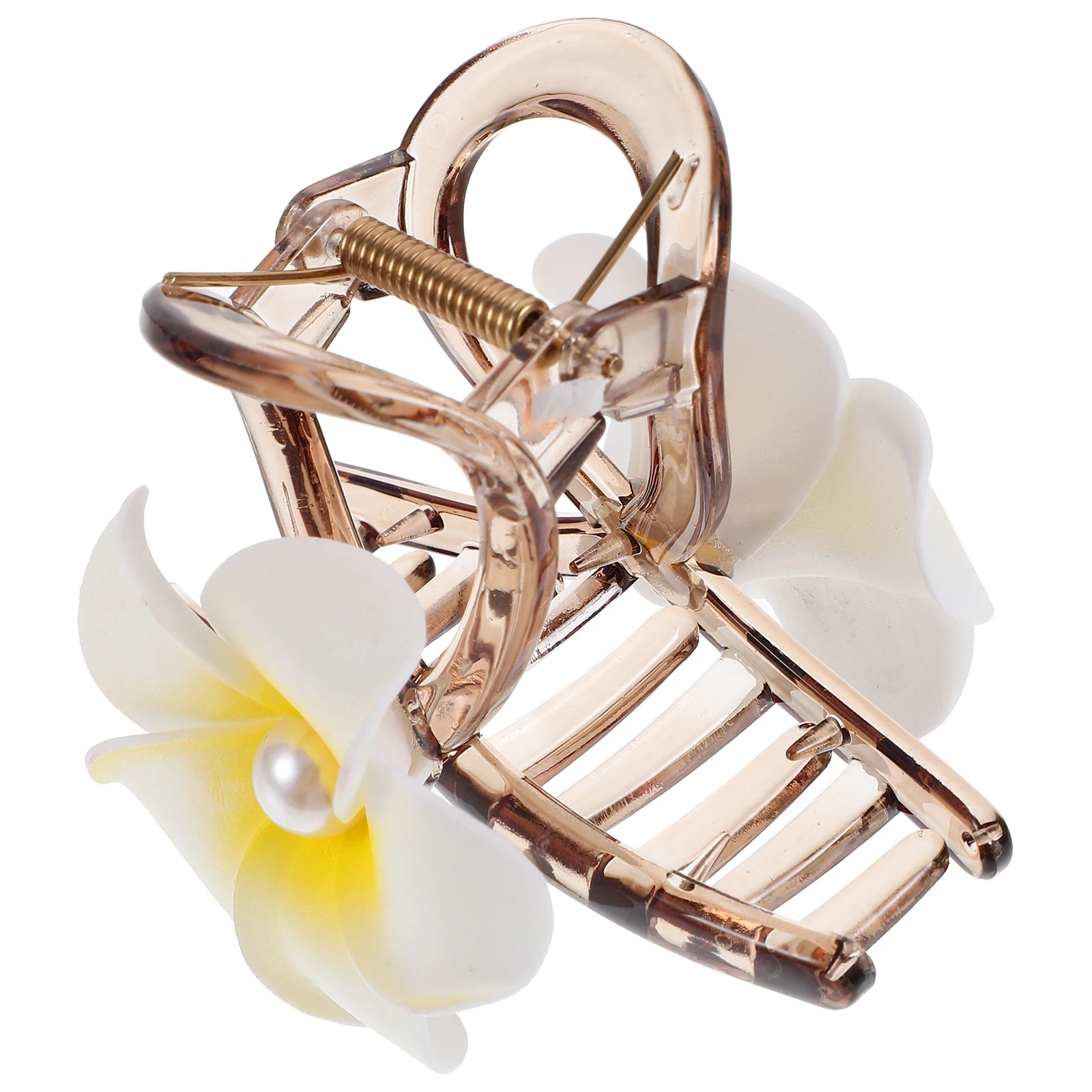 

2 Pcs Frangipani Hair Clip Hawaiian Clips Grips Claw Women Anti-skid Flower Shaped