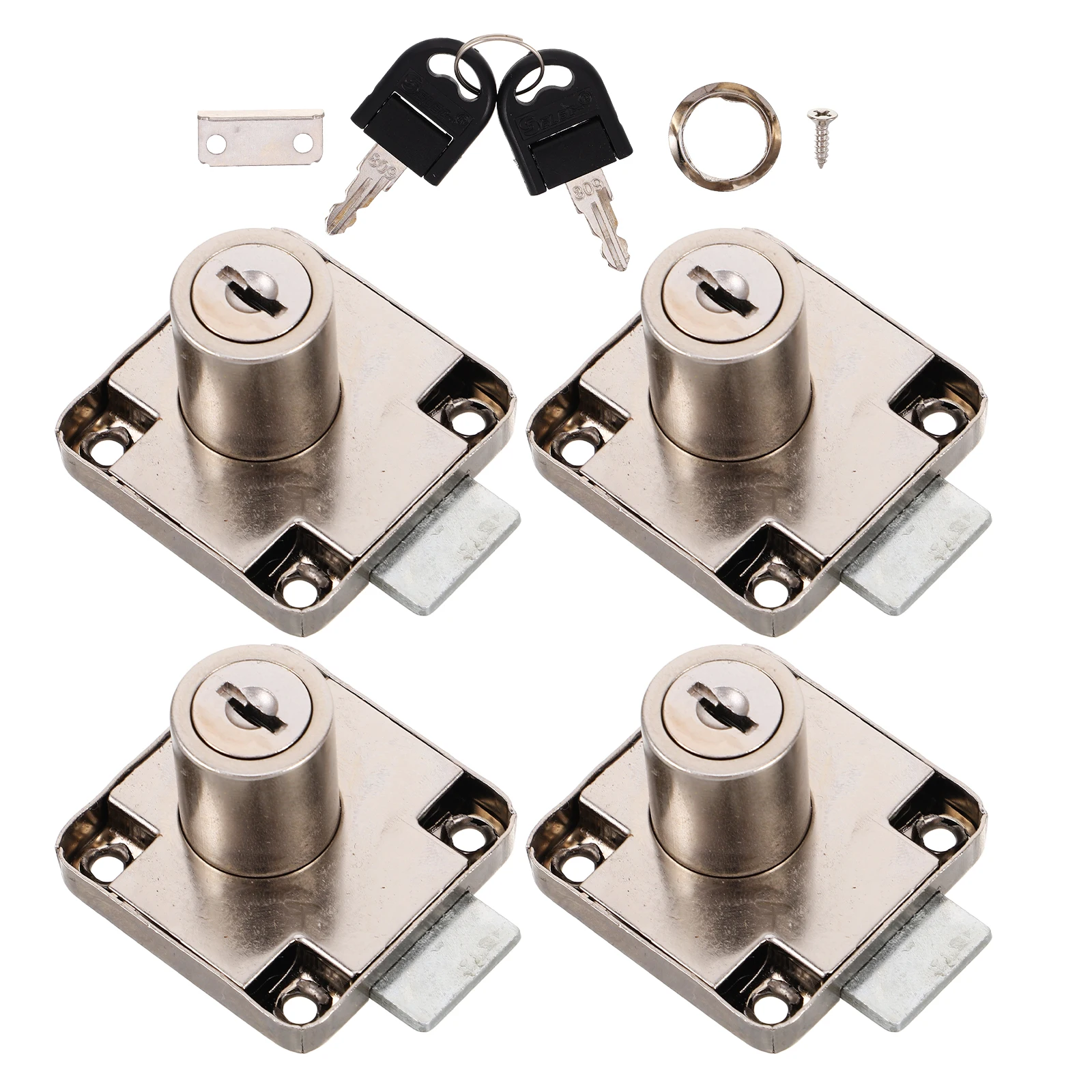 

4 Sets Desk Drawer Lock Zinc Alloy Cabinet Locks Office Furniture Kitchen Child Safety Hidden Combination Locks With Screws