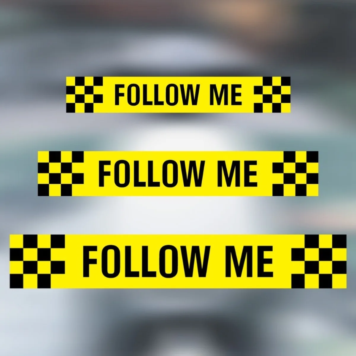 JDM Follow Me Racing Warning Stickers Scooter Personality Creative English Reflective Motorcycle and Car Accessories Decal