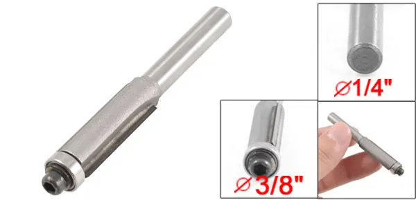 Hot Long Straight Flush Trim Router Cutter Bit With Bearing 1PCS Double Flutes 1/4