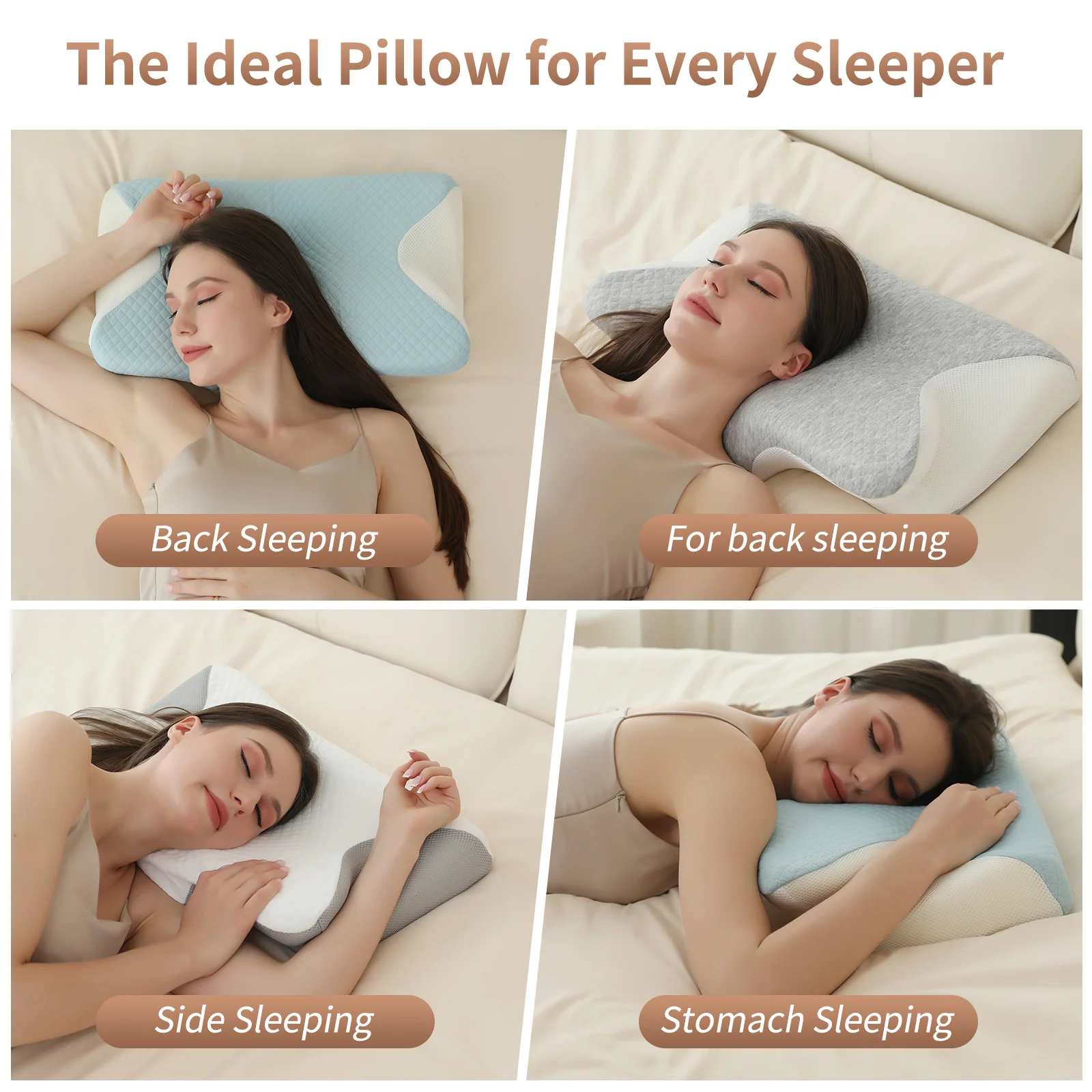 Neck Pillow, Relieves Neck Pressure, Zippered, Removable and Washable, Christmas Gift