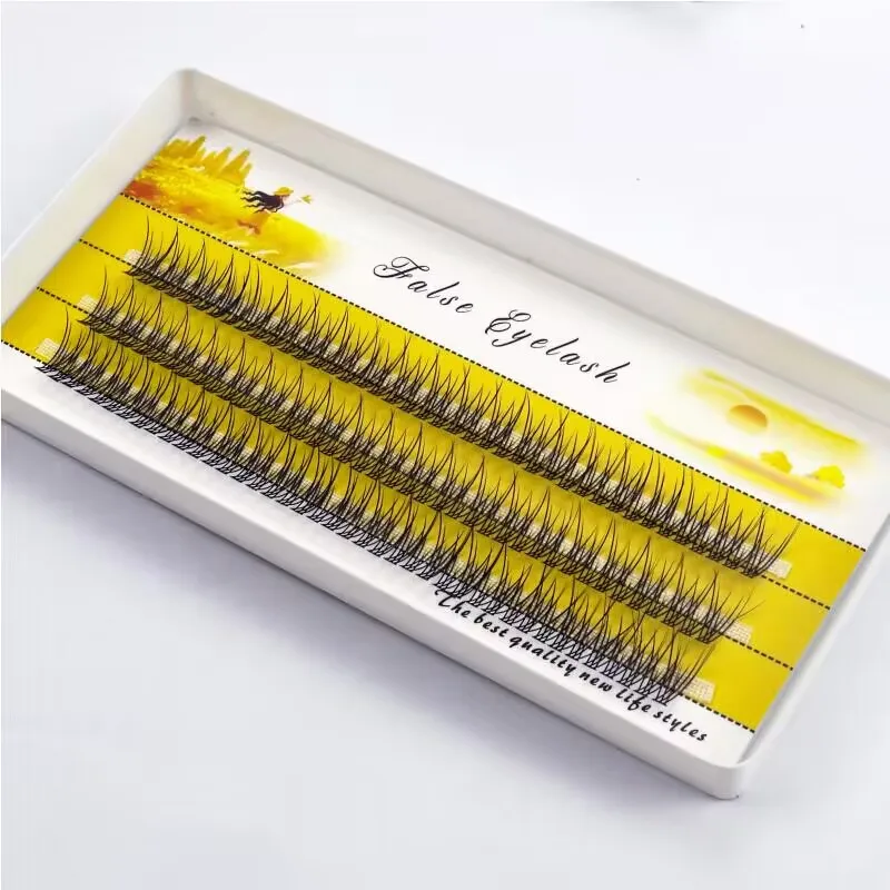 Mink Eyelashes 1 Box/120 Bunches Natural 3D Russian Individual Eyelash cluster Makeup tools Fish Tail False Eyelashes wholesal