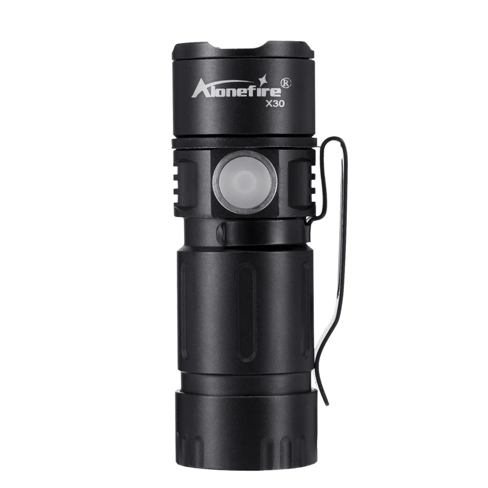 Alonefire X30 Rechargeable Mini Led Flashlight 16340 battery Usb Powered Flash Light Pocket Torch Lamp XPG Wick Flashlights