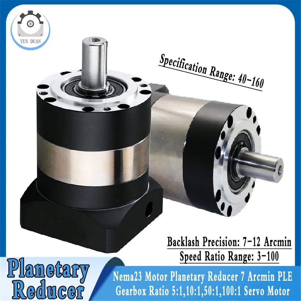 Round Flange Gearbox Reducer Nema23 Planetary Reducer Ratio 5:1-100:1 for 60/80/90/110/130 Servo Motor Reducetion Gearbox Gear