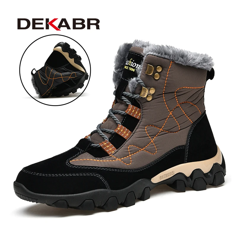 DEKABR New Men Winter Snow Boots Luxury Brand Fashion Comfortable Soft Casual Youth Wear-Resistant Outdoor Non-Slip Boots Men