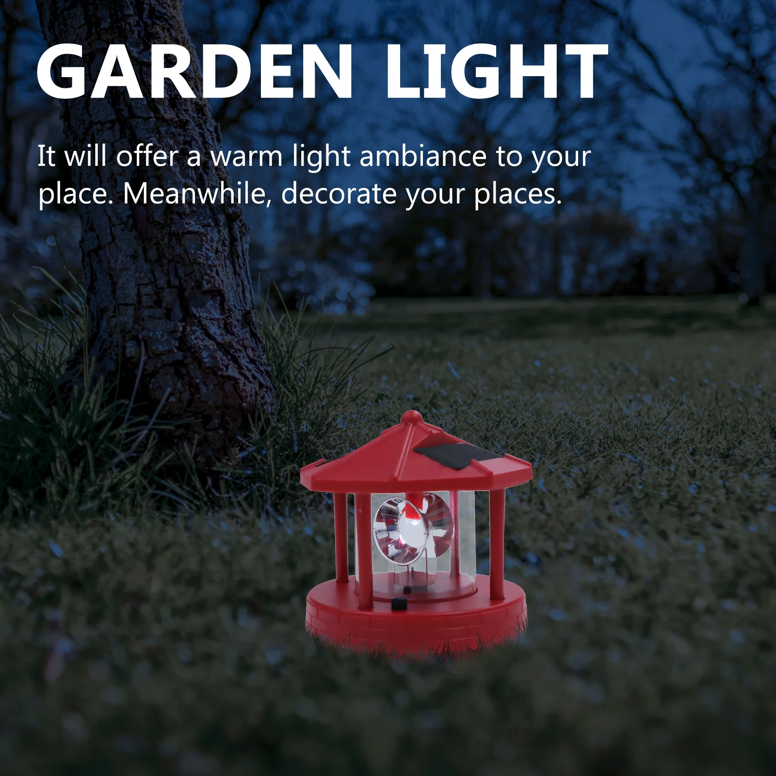 

Rotating Solar Yard Light Red Ornament for Garden Pathway Lawn Decorative Solar Powered Lights Outdoor