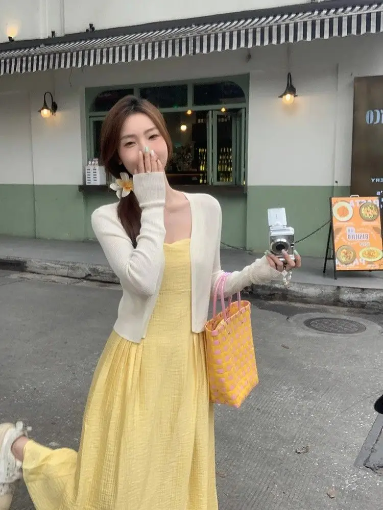 Vestidos sem mangas vestido feminino milkmaid inverno malhas sem costura durante toda a temporada quente pesado durável em camadas aconchegante recepção elegante