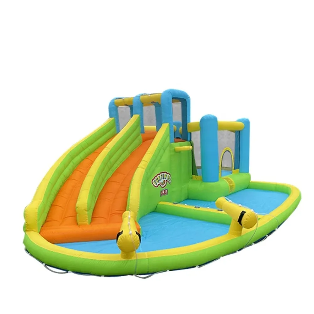 Multi-functional Durable Double Slide Funny Kid Toy Inflatable Bounce House Inflatable Bouncy Jumping  Trampoline Combo Castle