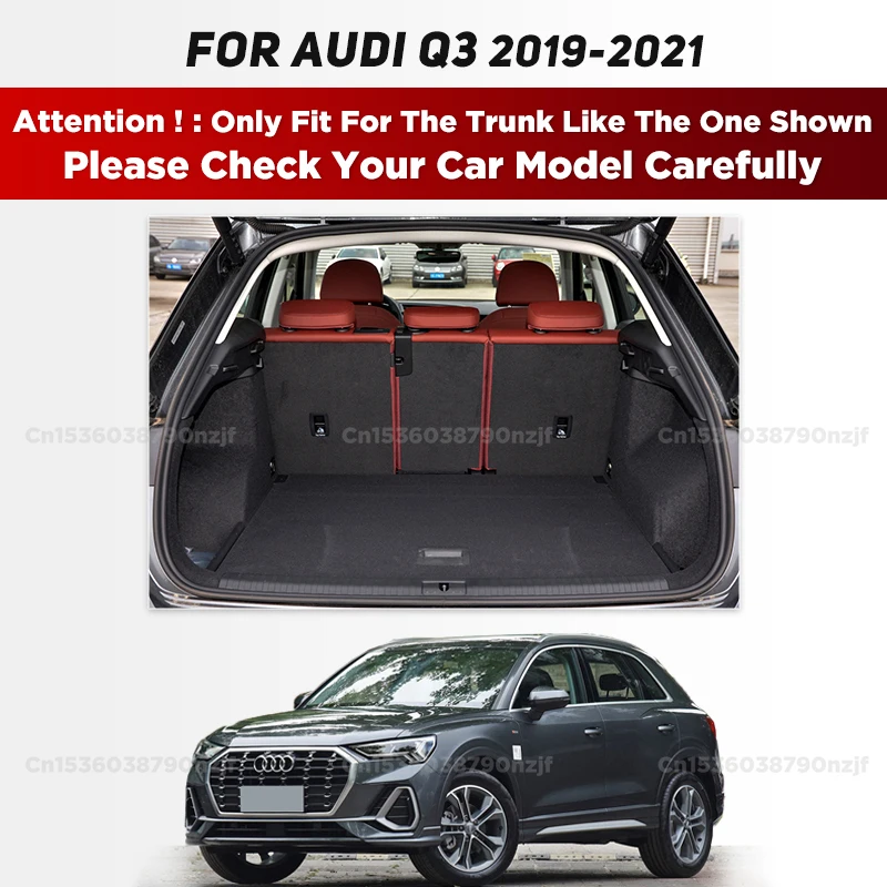 For Audi Q3 2019-2024 23 22 21 20 3D Car Trunk Mat Cargo Liner Carpet Interior Accessories Cover