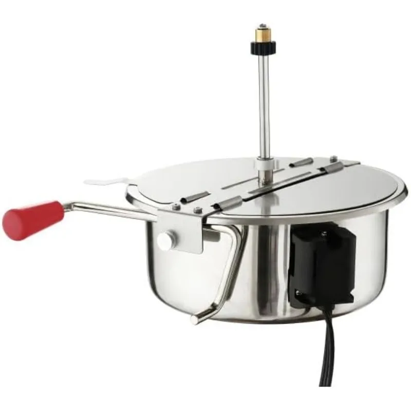 Popcorn Machine with Cart, Popper 8oz, Chaleira De Aço Inoxidável, Deck De Aquecimento Aquecido, Vermelho