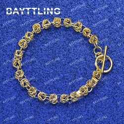 Luxury 925 Sterling Silver 18K Gold 8 Inches Fine TO Braided Chain Men Bracelet For Women Fashion Charm Wedding Gift Jewelry