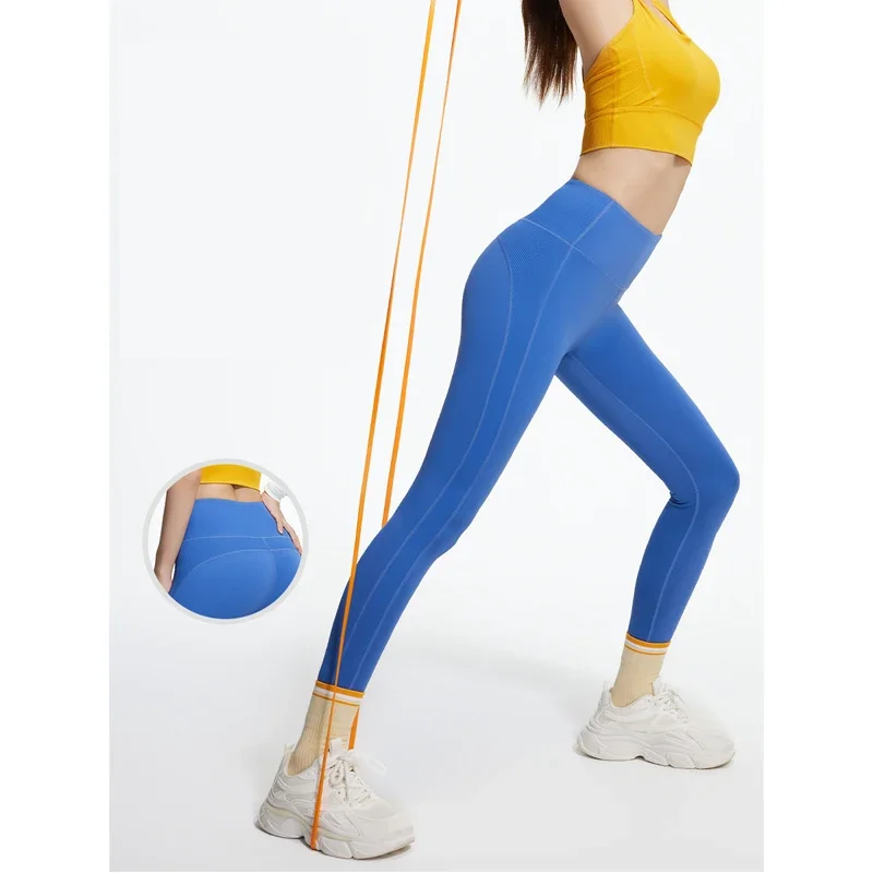 Mallas sin costuras para mujer, pantalones deportivos de Yoga, Fitness, cintura alta, rayas, transpirables, ropa deportiva Sexy, mallas para correr, gimnasio, Push Up