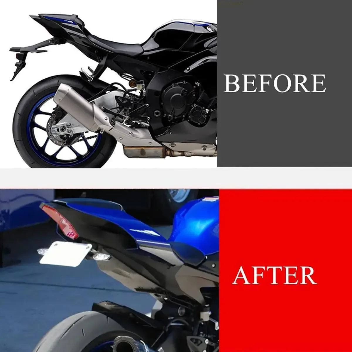 

License Plate Bracket Holder Rear Tail Tidy LED Indicator Turn Signal Blinker Compatible with YZF-R1 YZF-R1S YZF-R1M 2015-2025