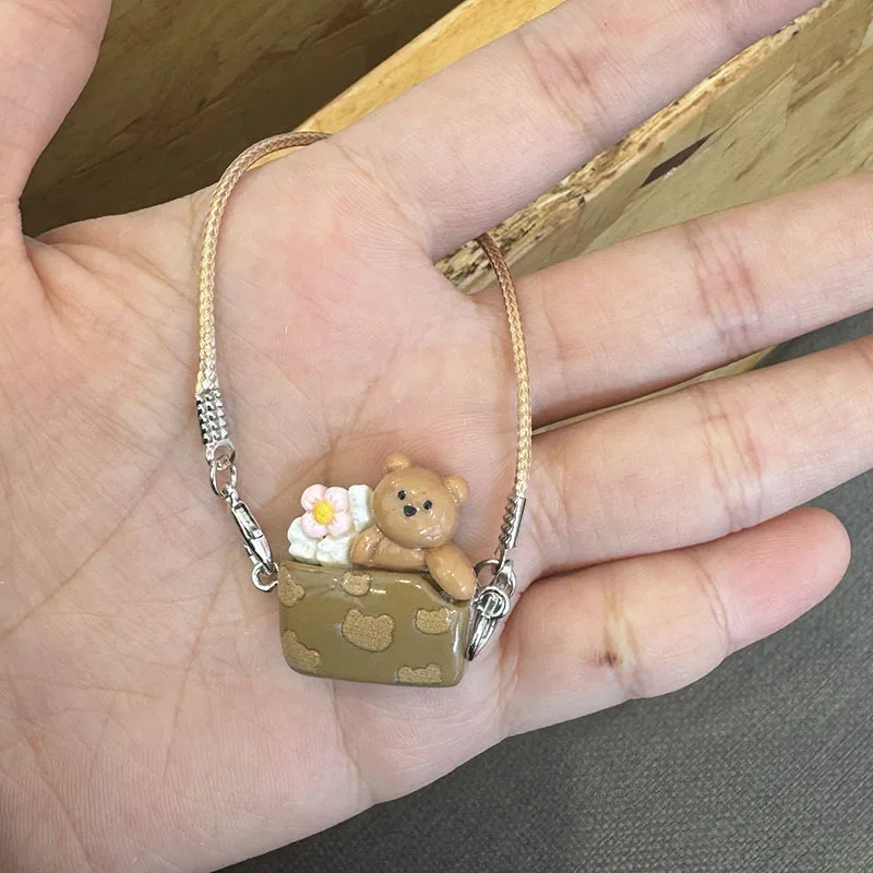 1pc 人形 15-17 センチメートルミニ DIY ペットキャリングバッグドレスアップぬいぐるみアクセサリードールハウスぶら下げネックアクセサリードールハウスペンダント