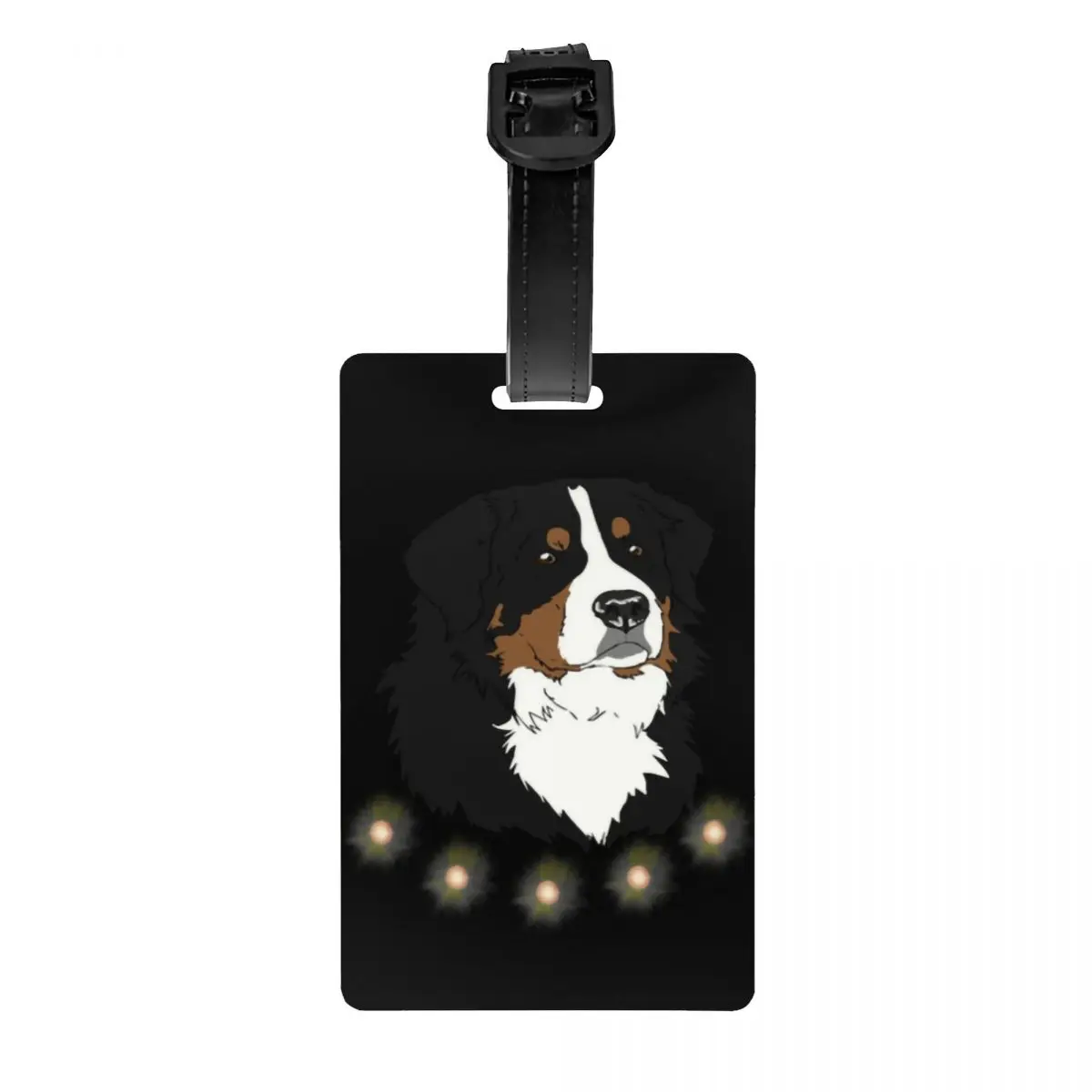 Bernese Mountain Dog Luggage Tags for Suitcases Cute Animal Baggage Tags Privacy Cover Name ID Card