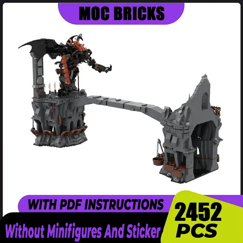 Moc Building Blocks Dum Bridge Model Technology Bricks DIY Magical Rings Movie Scene Assembly Street View Toys Construstion Gift