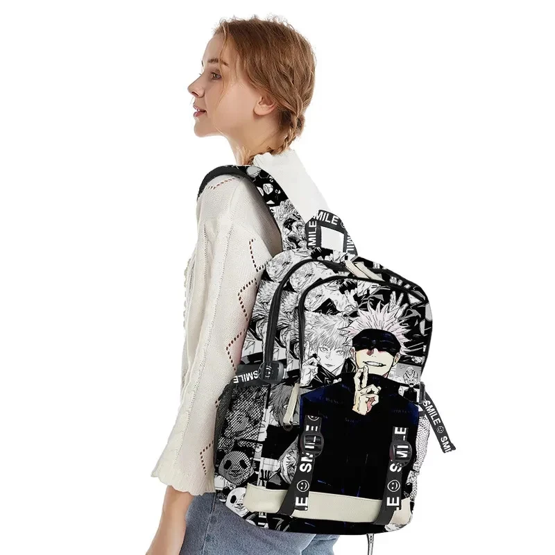 

♥ Halloween Cosplay Costume Anime Satoru Gojo is with laptop backpack for boys girls adolescents New 2026 Surprise Clothing