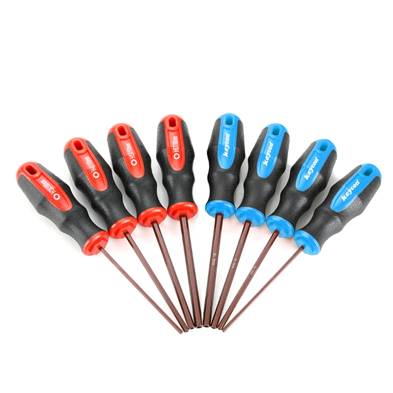 H3 H4 H5 H6 Hex Screwdriver with Hole CR-V Flat Hexagon Screw Driver Hex Allen Key Bolt Driver Screw-driving Hand Tools 1 Piece