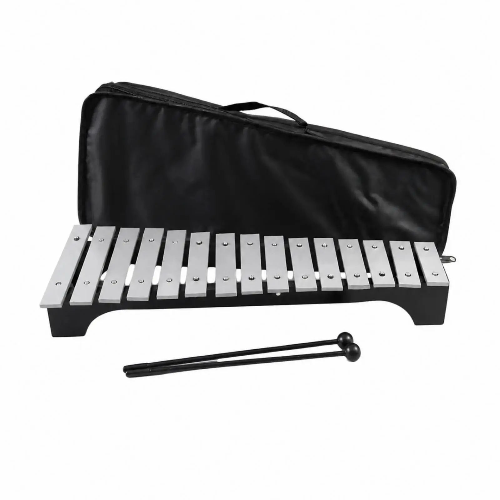 percussion-glockenspiel-with-mallets-15-note-aluminum-alloy-color-black-for-music-class-beginners-portable-carry-bag
