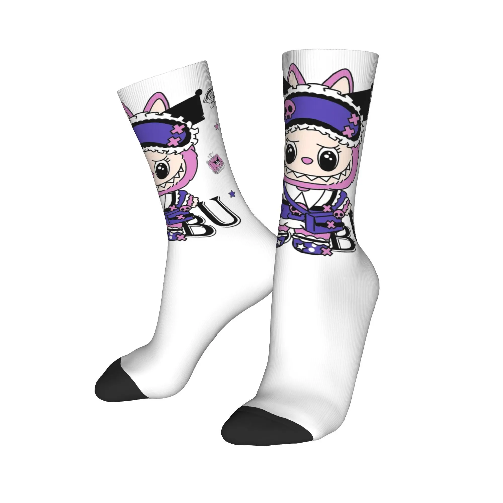 POP MART Labubu Cute Cartoon Popmart  Print Dress Socks Outfits for Party Wear Sweat Absorbing  Sock