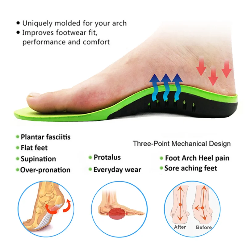 Eva Orthopedic Insole Unisex Outdoor Hiking Travel Essentials X/o Leg Correction Flat Arch Support Sports High Elastic Cushion