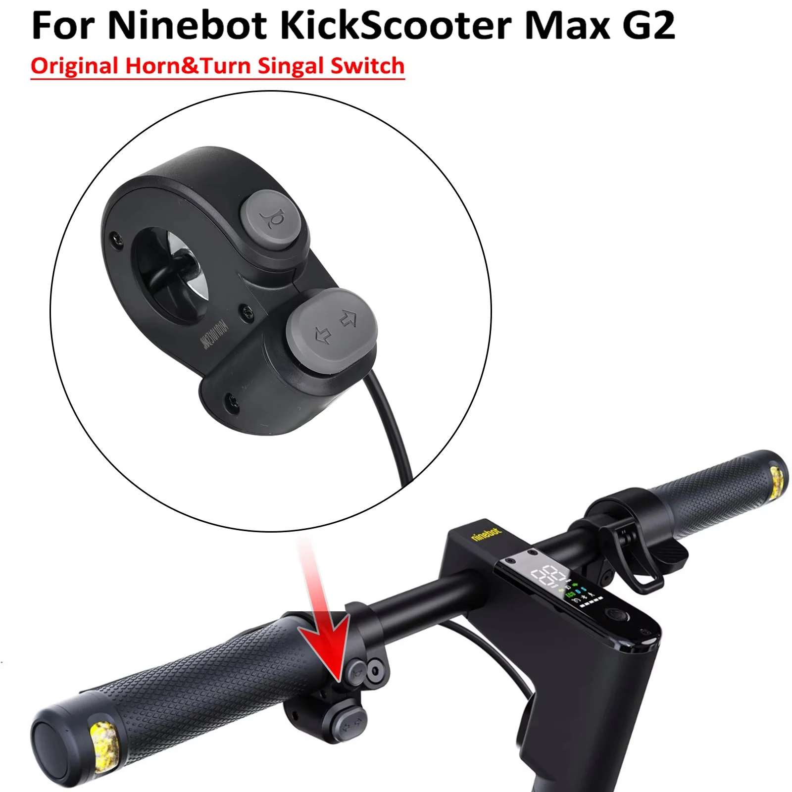 

Оригинальный звуковой сигнал поворота для Ninebot MAX G2, электрический скутер, самокат, кнопка на руле, колокольчик, детали переключателя включения и выключения