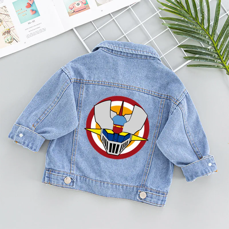 Japanese Anime Mazinger Z Cartoon Patches for Clothes Heat Transfer Thermal Stickers DIY Kids Tshirt Iron on for Women Appliqued